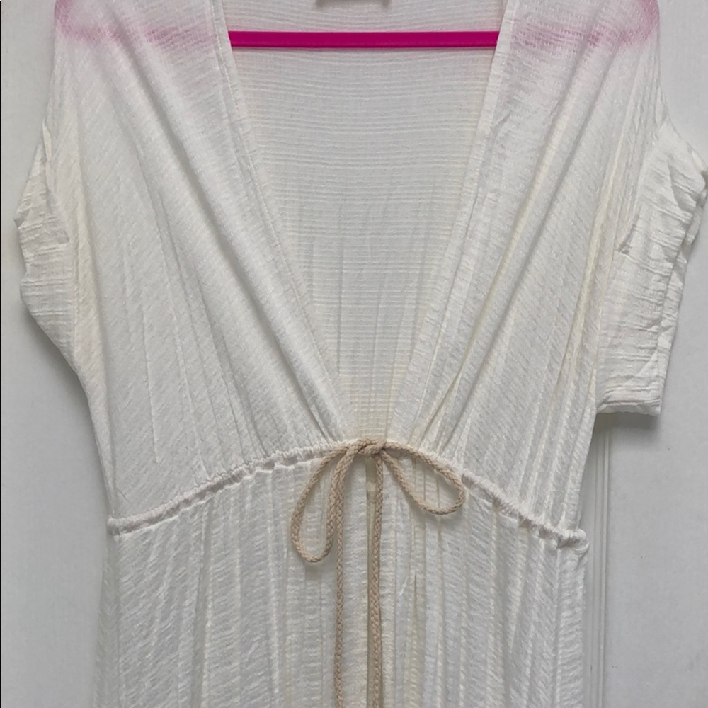 IVORY KNIT HIGH LOW BOHO CARDIGAN COVER UP - Picture 8 of 8
